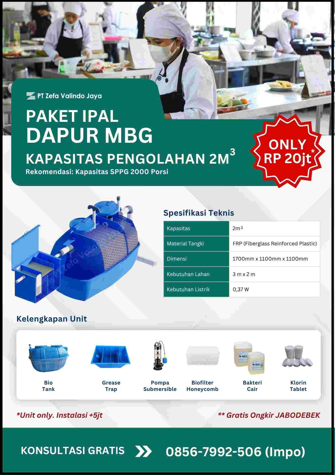 harga paket ipal dapur mbg sppg