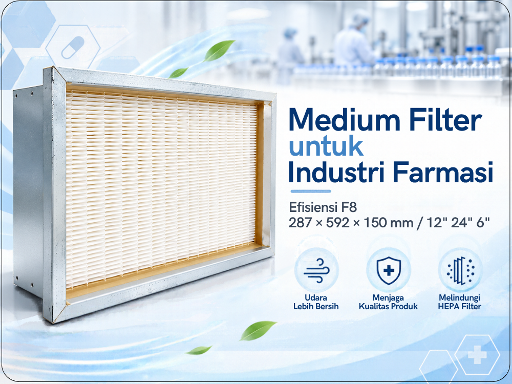 Medium Filter F8 untuk Sistem AHU Industri Farmasi - PT ZEFA