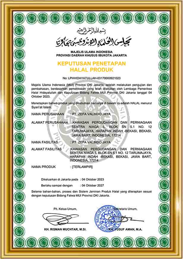 Sertifikasi halal adalah proses pengakuan resmi yang menyatakan bahwa suatu produk, layanan, atau proses produksi telah memenuhi standar kehalalan menurut syariat Islam. Di Indonesia, sertifikasi halal dikeluarkan oleh Badan Penyelenggara Jaminan Produk Halal (BPJPH). 