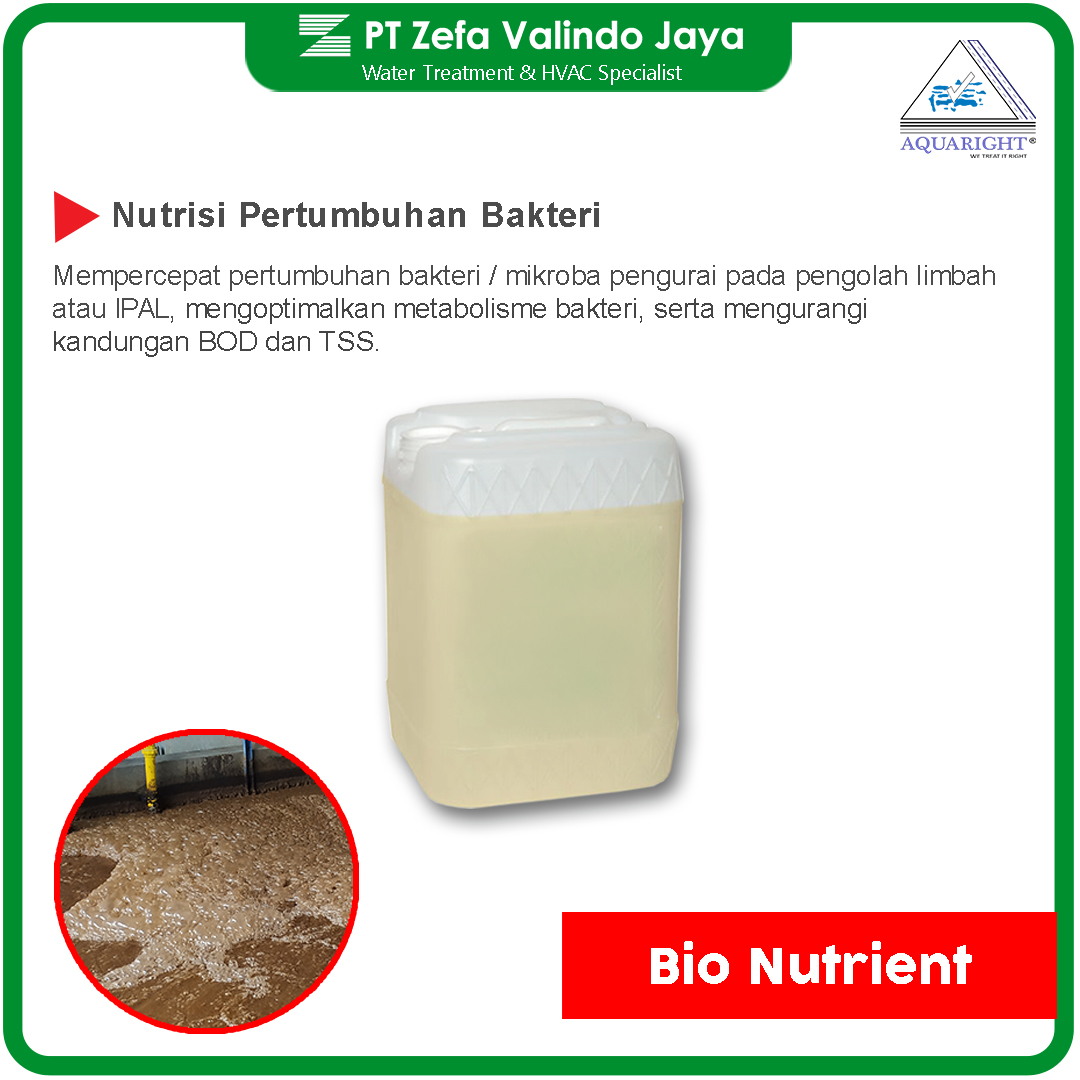 bio nutrient makanan bakteri biologis, nutrisi pertumbuhan bakteri pada IPAL