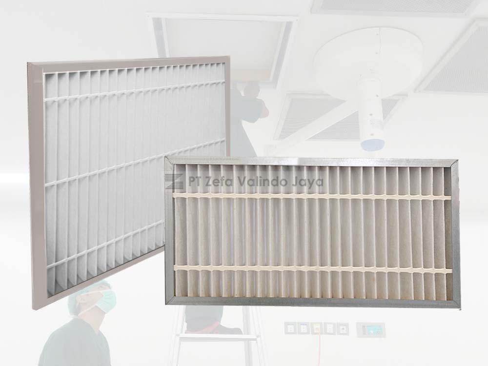 pre filter udara bingkai aluminium galvanis