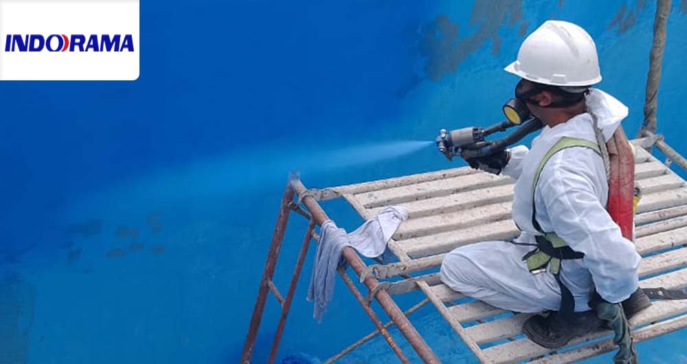 Perbaikan Bak Demin Water &amp; Coating Polyurea di PT Indorama Synthetics Tbk